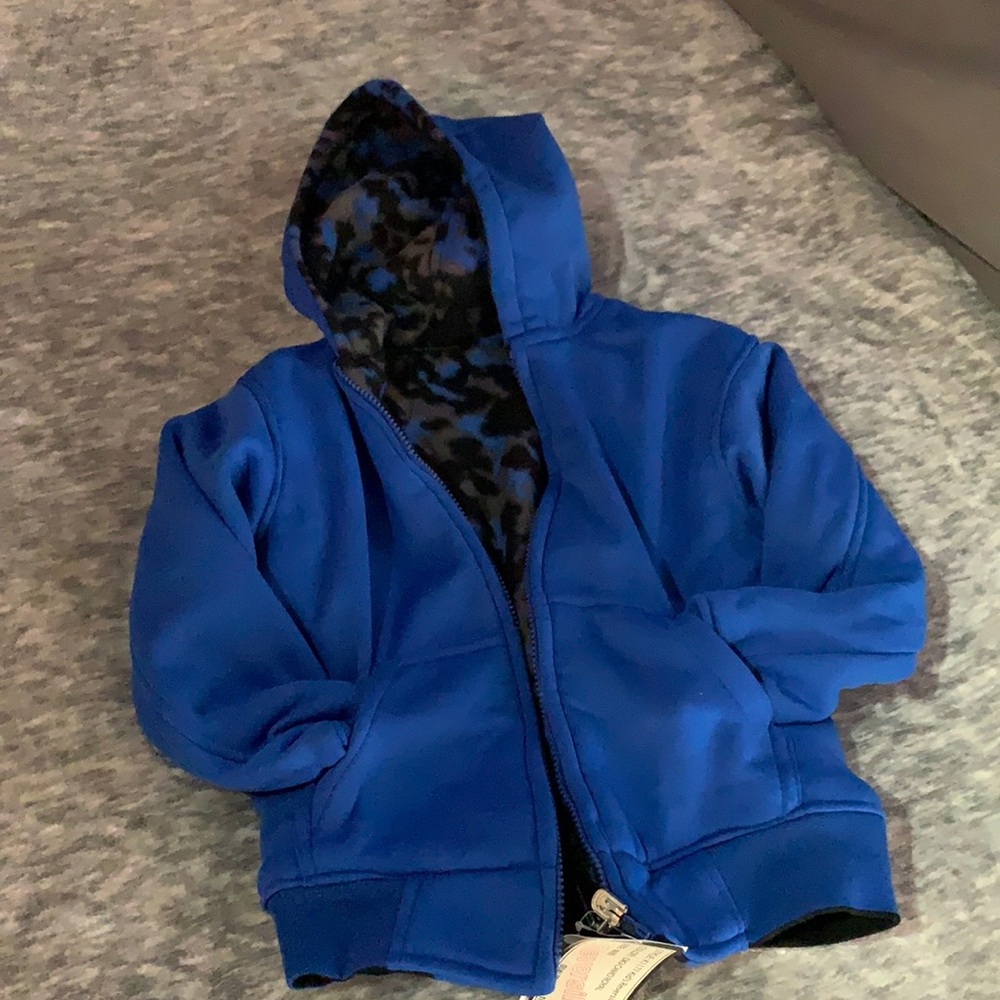 NWT Reversible fleece zip up hoodie